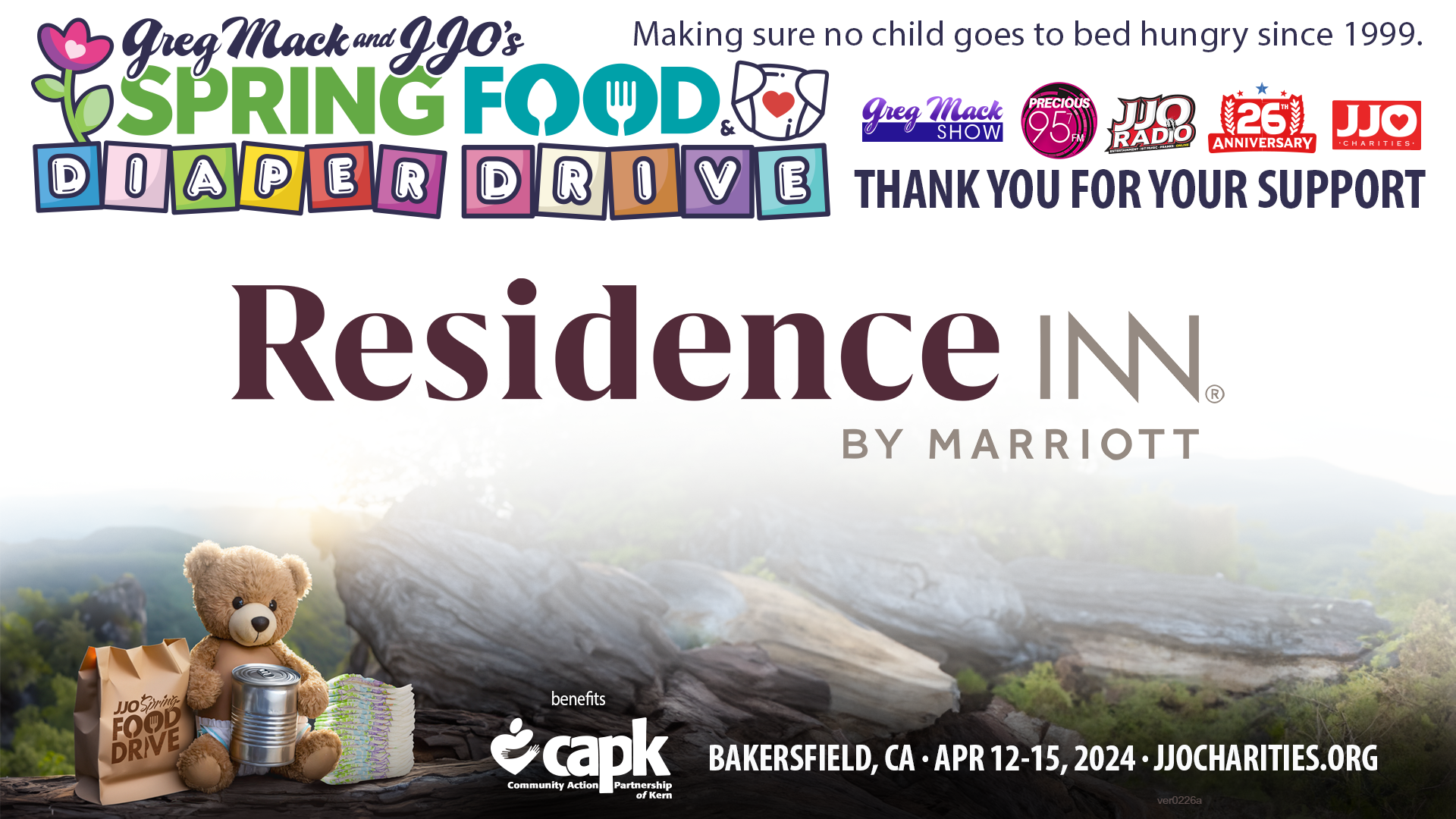 Greg Mack & JJO's Spring Food & Diaper Drive Thank You Residence Inn by Marriot